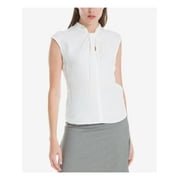 MAX STUDIO Womens Ivory Sleeveless Mandarin Collar Tunic Top Size: L